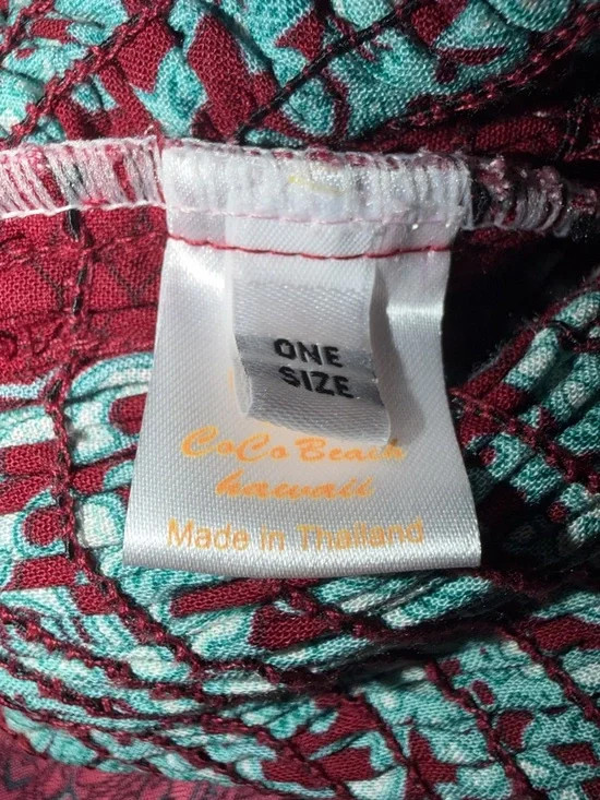 Hawaii Boho Strapless Maxi Dress in Burgundy & Teal Floral - Picture 7 of 7